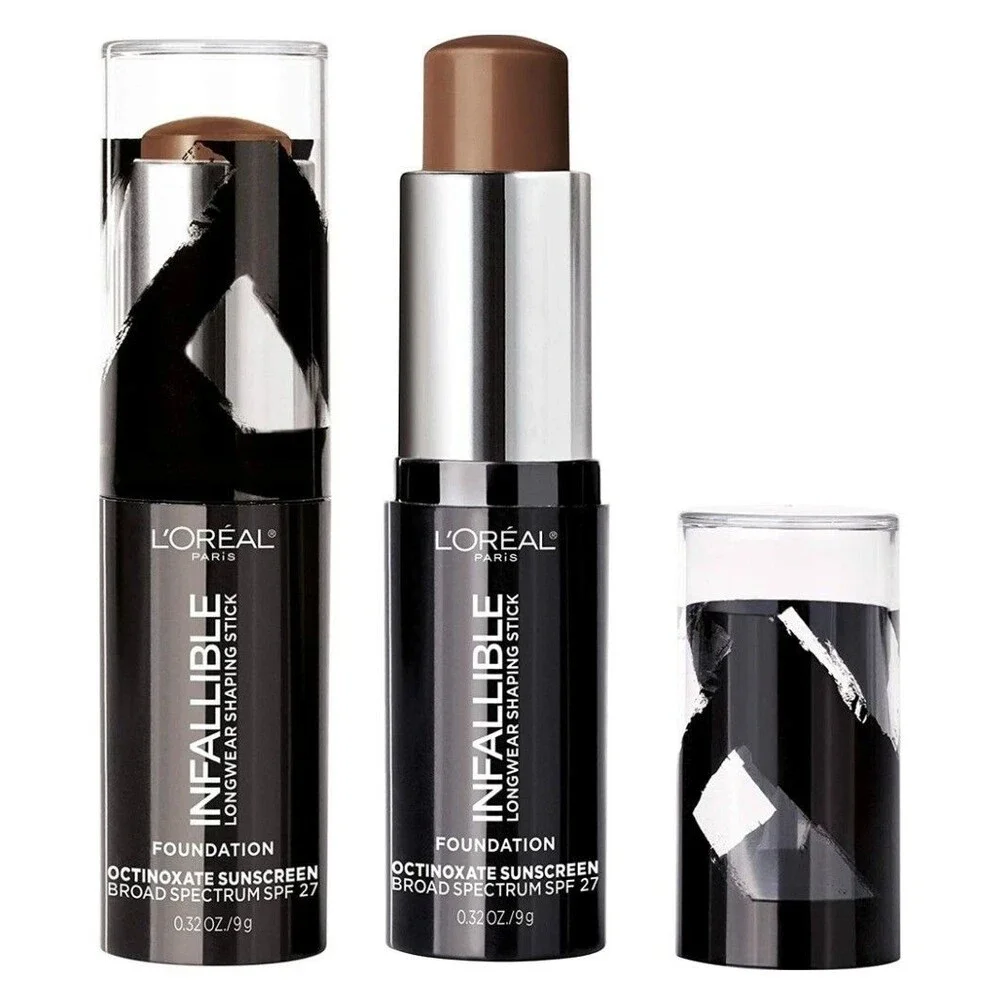 Lot of 2 L'Oreal Paris Infallible Longwear Foundation Shaping Stick 412 Espresso